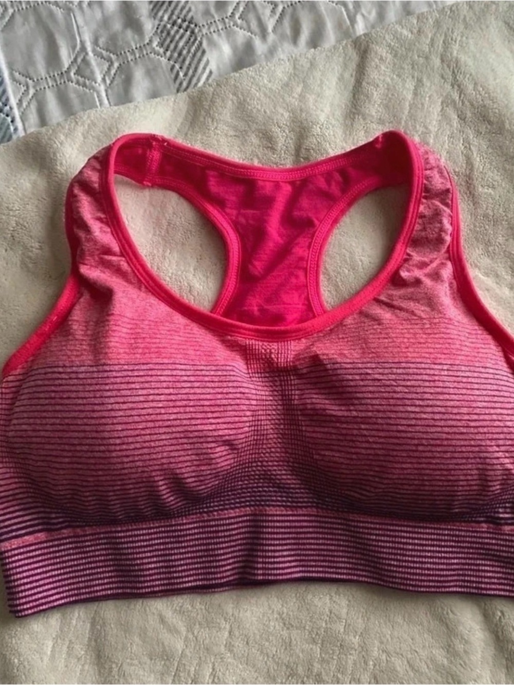 Women's Ombre Racerback Sports Bra in Pink